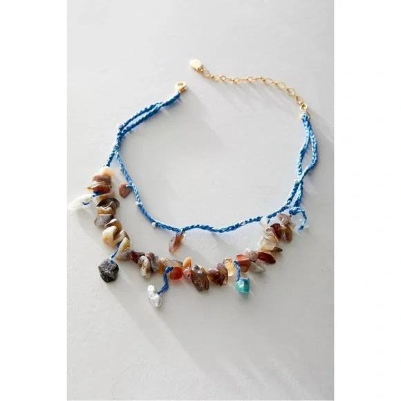 Free People Ariana Ost Paris Single Layer Necklace NWT Bohemian Beach Artisanal - Picture 15 of 16